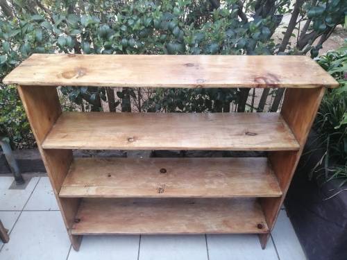 Lovely, large rustic old pine bookshelf.