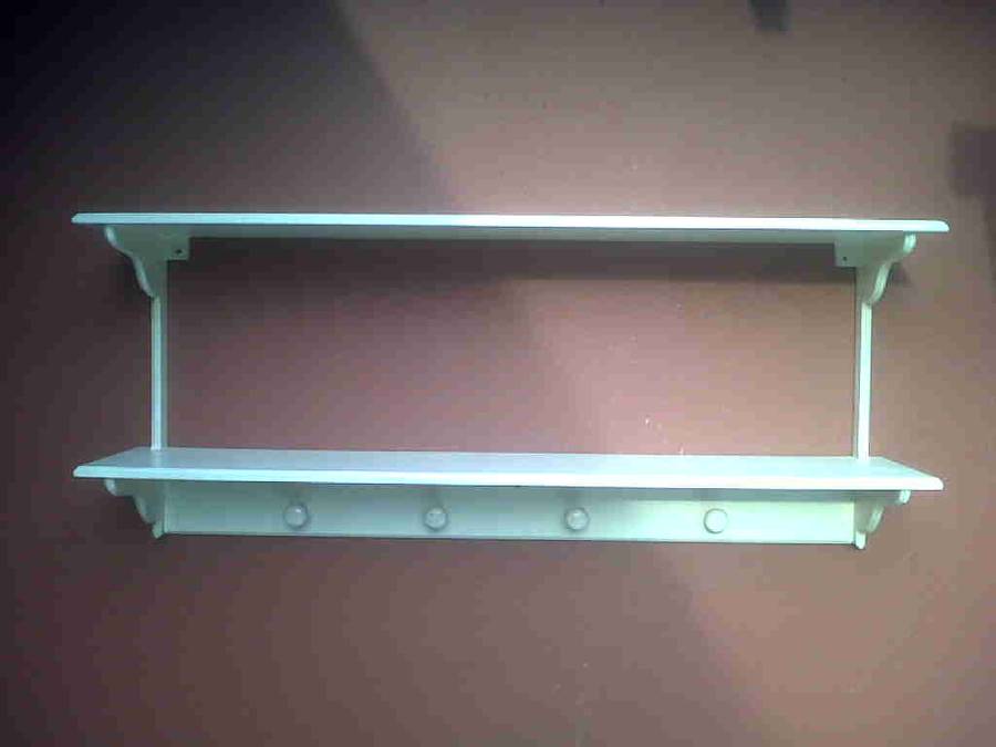 LOVELY LARGE PAINTED WALL SHELF
