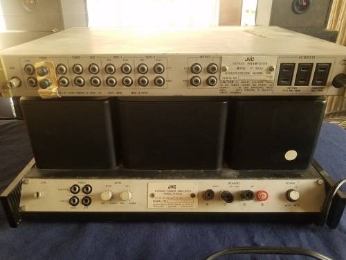 JVC M-3030 DC Stereo Power Amplifier + Pre-Amp + Sony Quadrophonic speakers