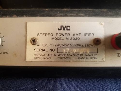 JVC M-3030 DC Stereo Power Amplifier + Pre-Amp + Sony Quadrophonic speakers