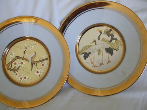 12 Chokin Plates from the Hamilton Collection "Japanese Floral Calendar"