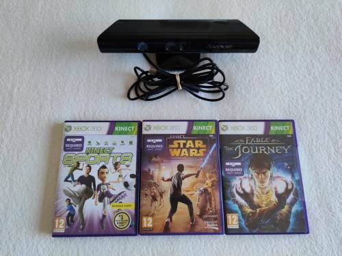 Xbox 360 Kinect Sensor + 3 Xbox 360 Games
