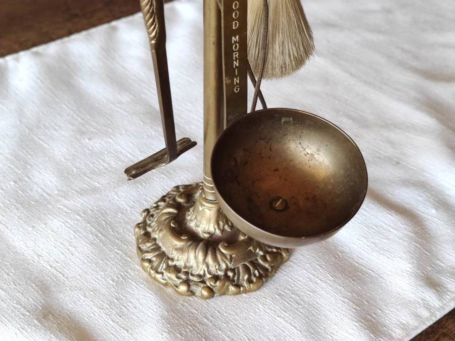 Brass Shaving Stand With Razor Handle And Brush
