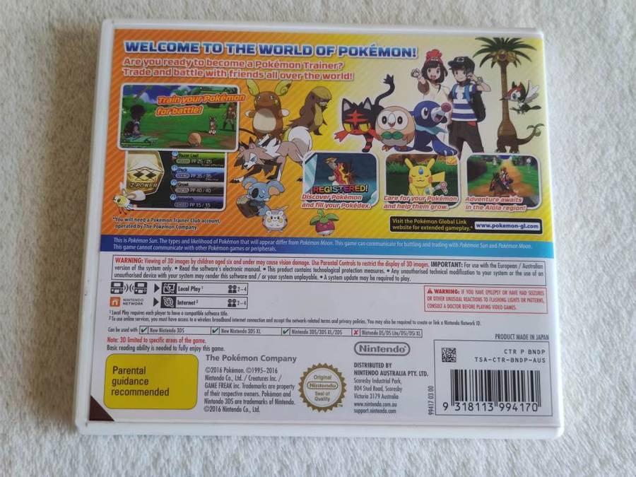 Pokemon Sun - Nintendo 3DS Game (EUR)