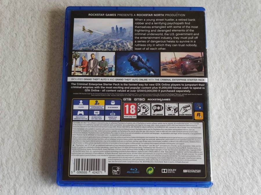 Grand Theft Auto V / GTA 5 - PS4 / Playstation 4 Game