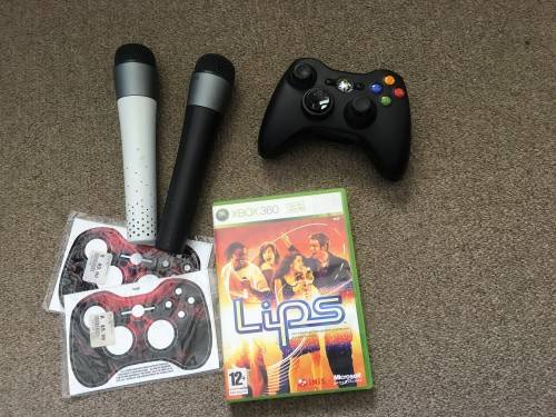 *XBOX 360 CONTROLLER* + *2 x MICROPHONES* + *LIPS Game*