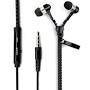 bass zip earphones - blk