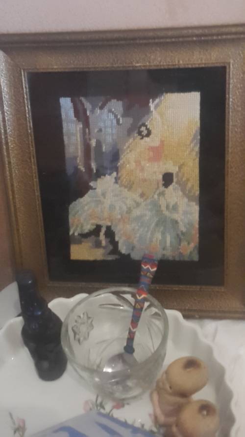 Small detailed ballet tapestry like picture (only pic not othe items in photo)