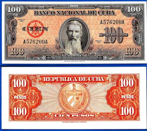 Cuba 100 Pesos 1959 Caribe Aguilera Banknote