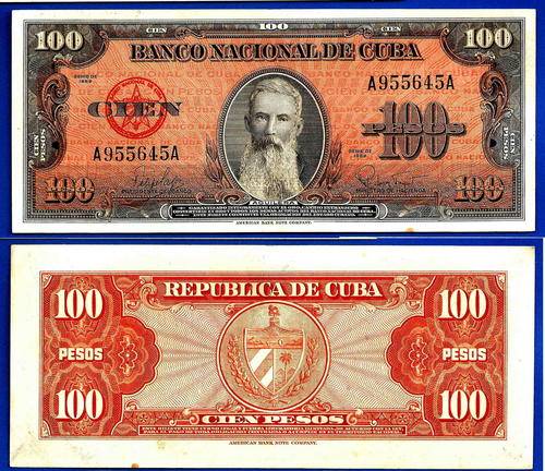 Cuba 100 Pesos 1959 Caribe Aguilera Banknote