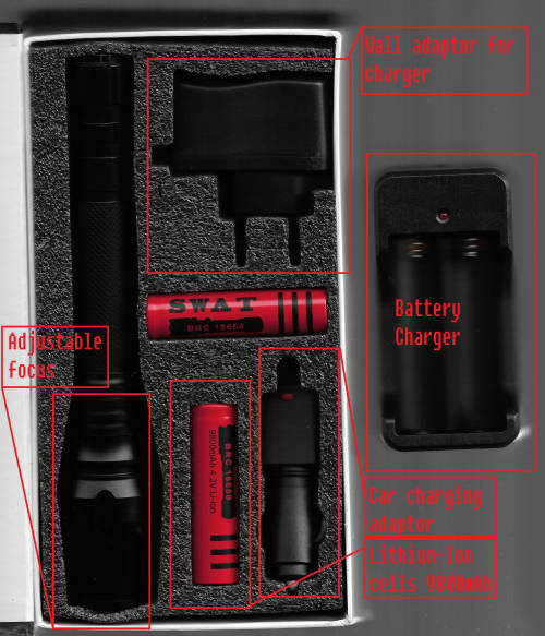 Rechargeable 2000 Lumens Torch