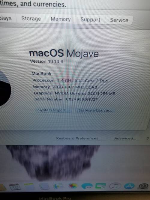 Mac book pro 13 2017 4G RAM 250 G