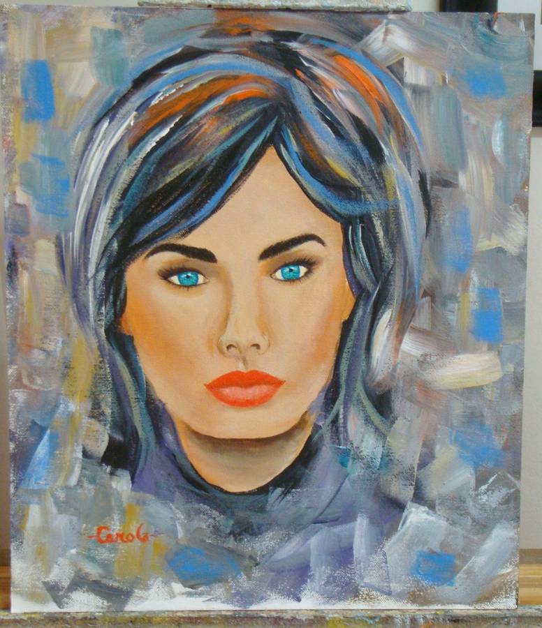 `BELINDA`  -  UNFRAMED OIL - ORIGINAL !!  by   Carola - Size 350mm x 300mm
