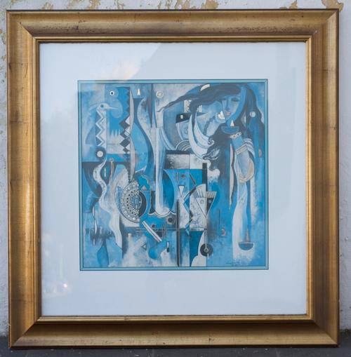 ABSTRACT - Jianghua su - Chinese artist - Large framed print 81.5 x 83.5 cm