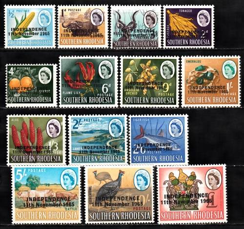 Southern Rhodesia 1965 QE Independence set , MLH