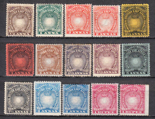Kenya Uganda Tanganyika (BEAC) 1890-95 part set, M/H    (CV 83 pounds)
