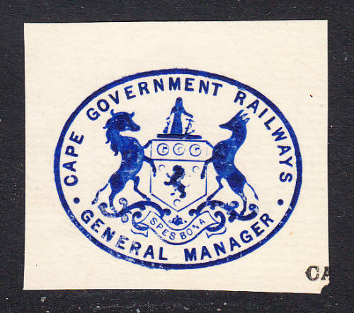 Cape Government Railways General Manager stamp