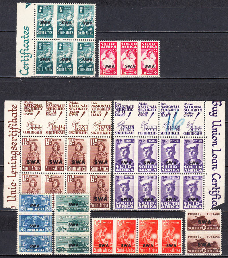 SWA 1942-44 Small War Effort bantam set , MNH & M/N              (SACC 149-155,157 , CV R 1000+)