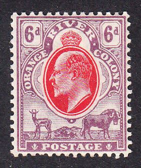 Orange Free State KE 1903-04 6d scarlet & mauve( CA) , M/H         (SACC 90)