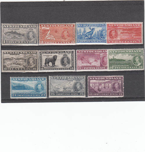 Newfoundland 1937 set, M/H ,  SG 144-154 60 pounds