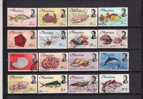 Mauritius QE 1969/73 part set , used mix con     (CV R575  )