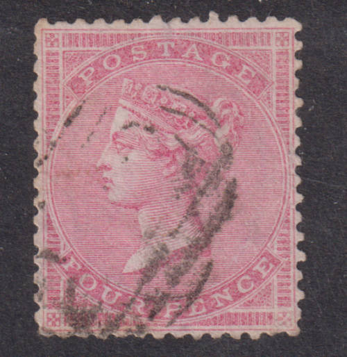 GB 1855 QV 4d pale carmine (14), used