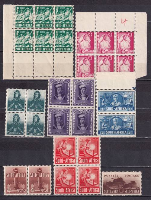 Union of South Africa 1941-42 Large War Effort set, M/H & MNH