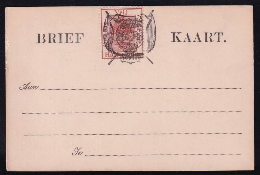 Orange Free State 1892 Brief Kaart overprinted on 1/2 d stamps , unused