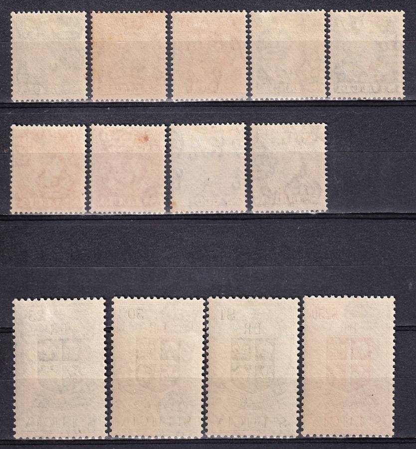 St Lucia 1953-63 QE part set , MLH         ( SG 146-158, CV £32)