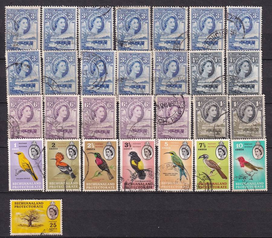 Bechuanaland Protectorate part sets, used       (2 x xscans)