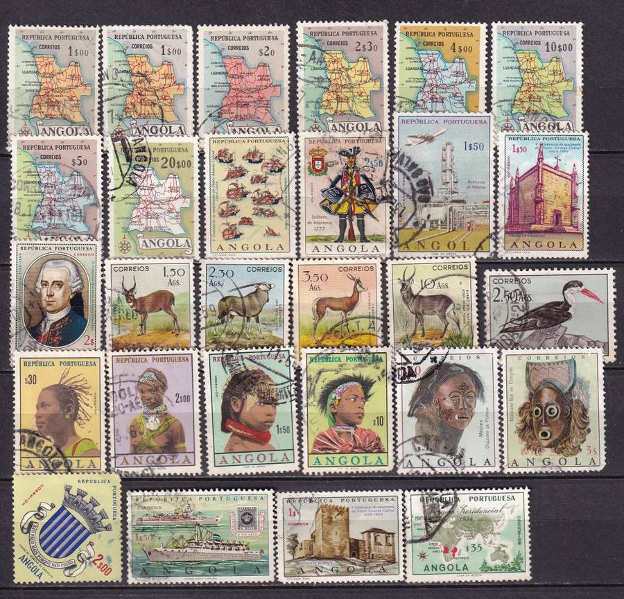 Angola part sets, M/H & used        ( 4 x SCANS)