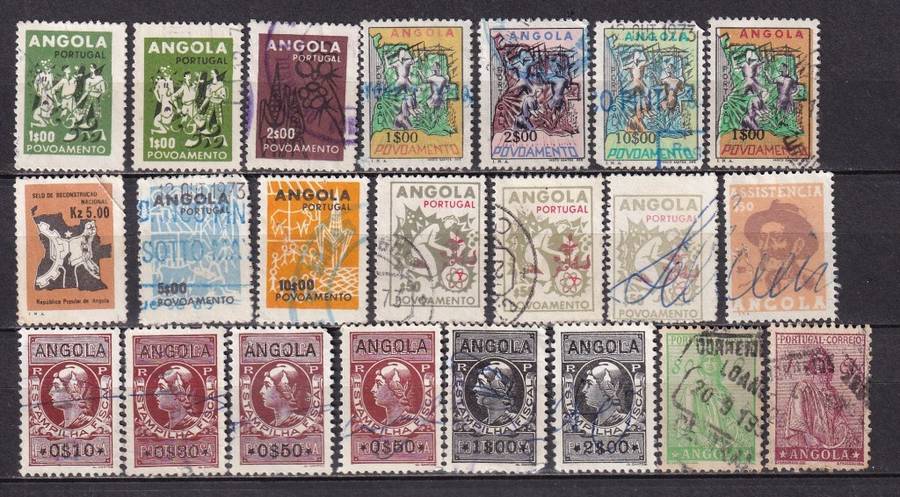 Angola part sets, M/H & used        ( 4 x SCANS)