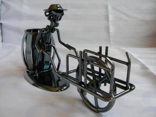 Metal Wheelbarrow Uniquely Hand Crafted Display