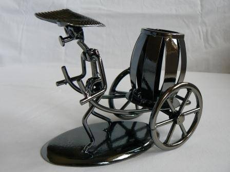 Metal Man Wagon Puller Uniquely Hand Crafted Display