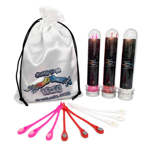 Dare to Be Epic No Tie Shoelaces Combo - Pink, Red, White