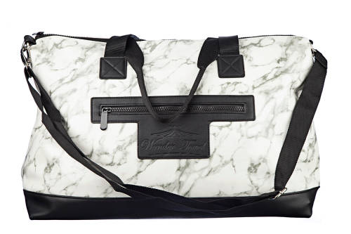 Wonder Towel White Marble Gym and Beauty Bag Collection Grey