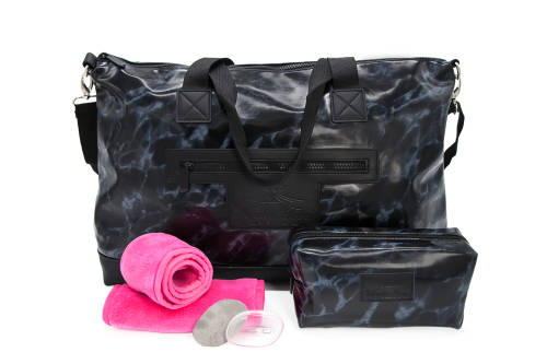 Wonder Towel Black Marble Gym and Beauty Bag Collection  Pink