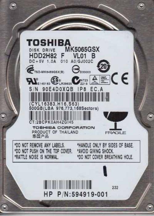 500GB 2.5" INTERNAL SATA HARD DRIVE - BRAND NEW - TOSHIBA - FOR NOTEBOOKS !!