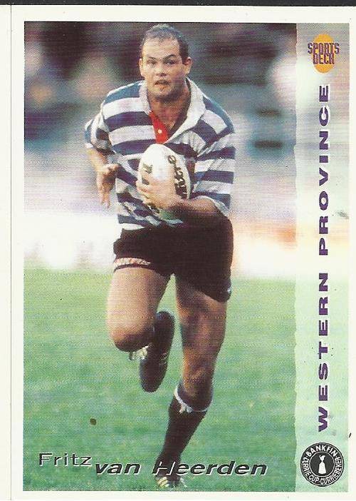 Fritz Van Heerden-  1994 Sports Deck Rugby Trading Card as per Scan