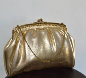 Beautiful Vintage Monarch Gold Evening Handbag
