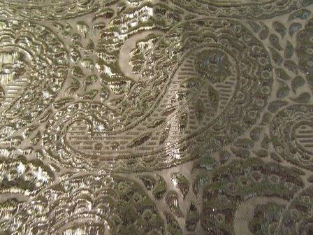 Vintage Gold Lame Shawl with Fringing