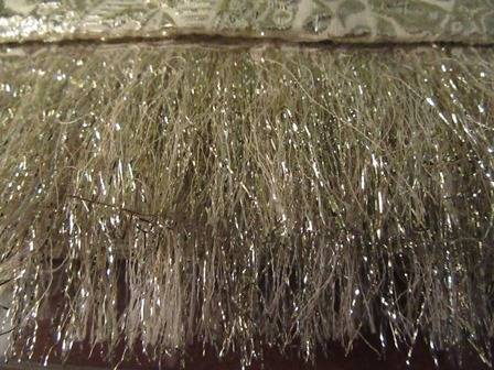 Vintage Gold Lame Shawl with Fringing