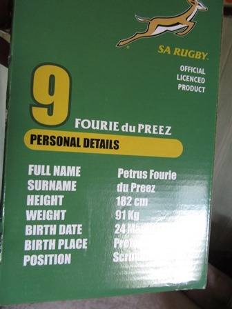 SA Rugby Springbok "Fourie Du Preez" Bobble Head