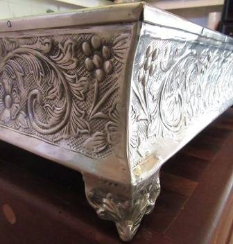 Gorgeous Large  White Metal Ornate  Cake Stand on Feet