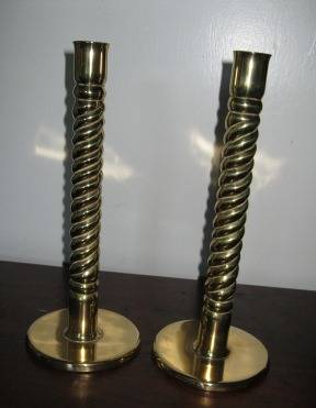 Pair of Brass Candle - Sticks