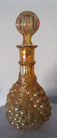 Imperial Grape Marigold Carnival Glass Wine Decanter C1940