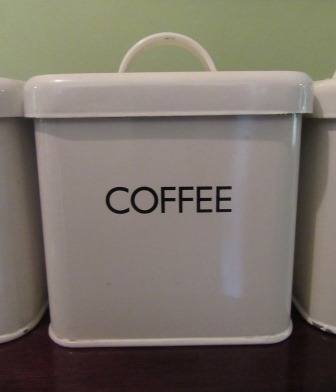 Enamel Sugar , Coffee & Tea Cannisters
