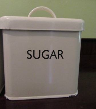 Enamel Sugar , Coffee & Tea Cannisters