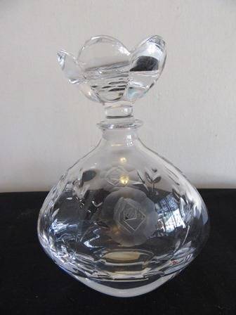 Gorgeous Lead Crystal Vitria Rose Cut Perfume Bottle