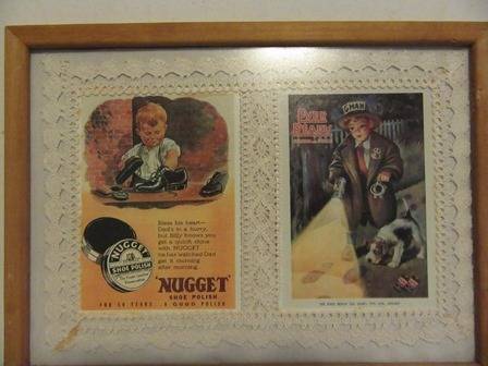 Framed Vintage Advertising Prints for Nugget Shoe Polish & Ever Ready Batteries